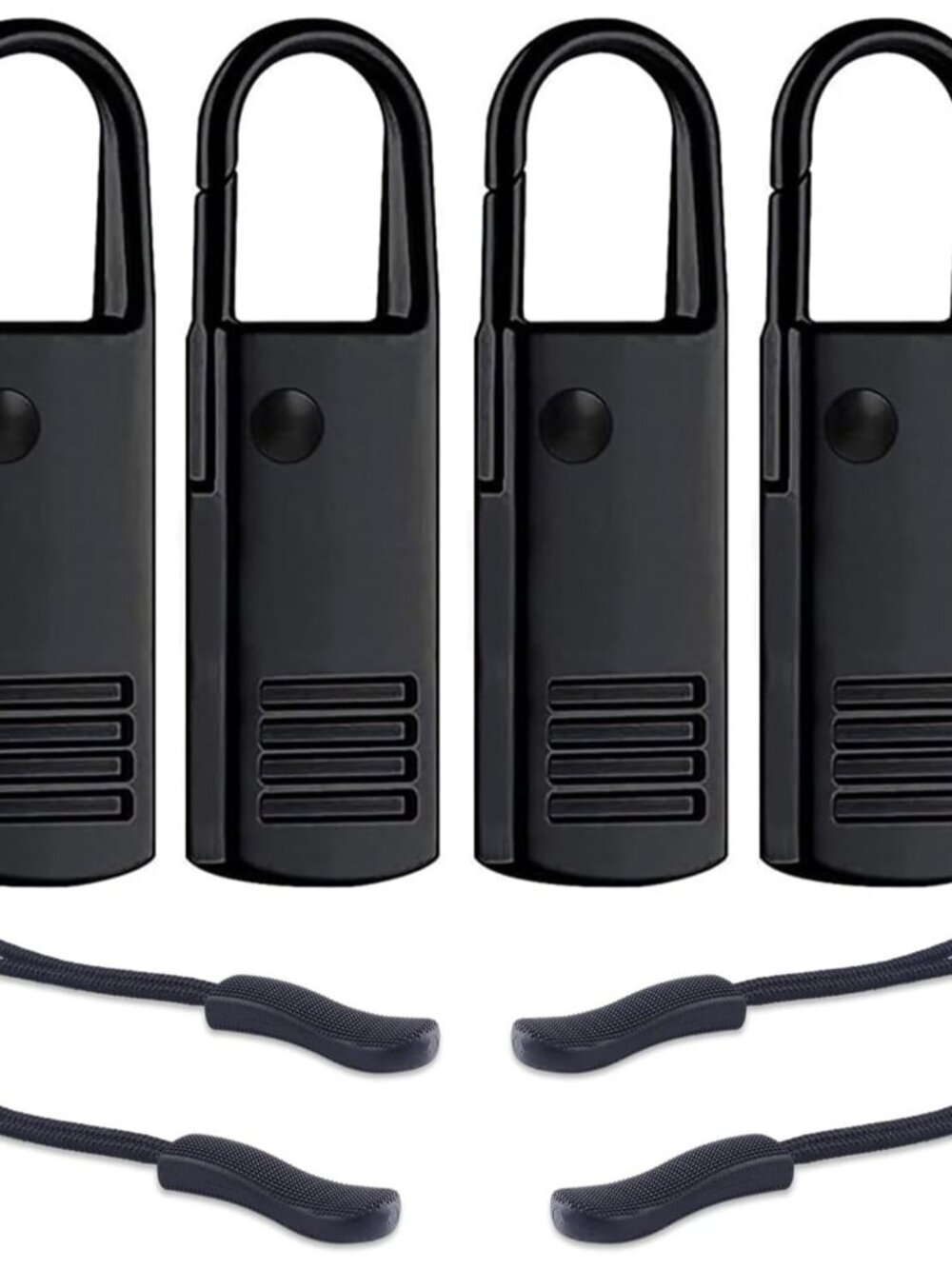 Metal Zipper Pull Replacement for Luggage: 8Pcs Black Zipper Tab
